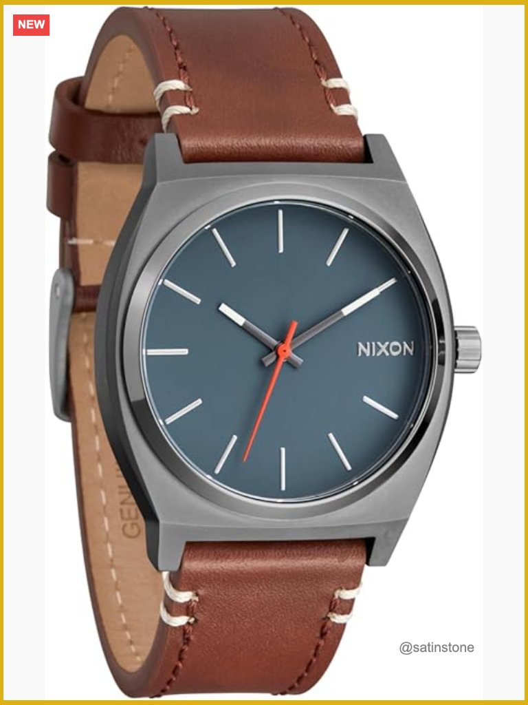 Men's Analog Quartz Leather Watch 37mm 100m Water Resistant Quick Release